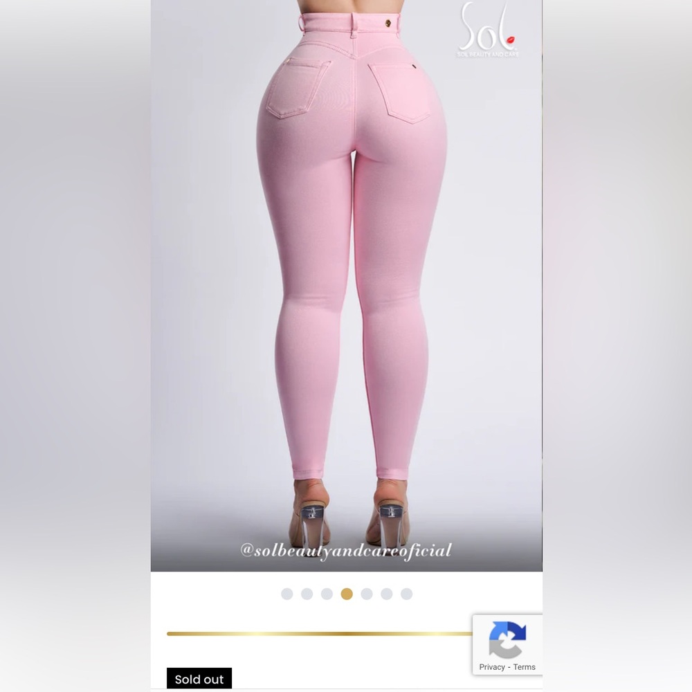 Sol beauty and care light pink jeans. Sold out! New never used. Size 4/14